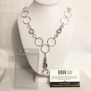 Hidden Hallow Handmade ID Card Holder on a Chain Silver Tone NIP